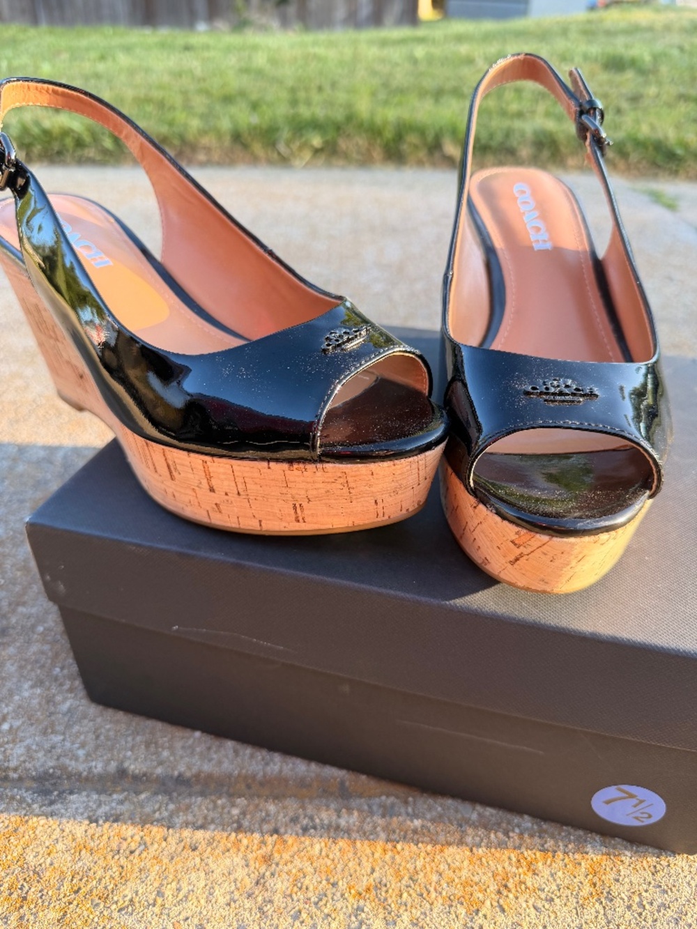Coach Cork Wedge 7.5